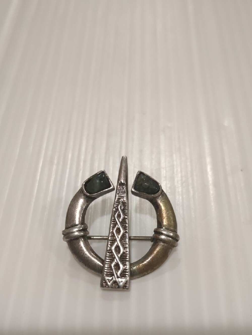 Vintage Brooch Celtic Silver Plated Bronze Pin